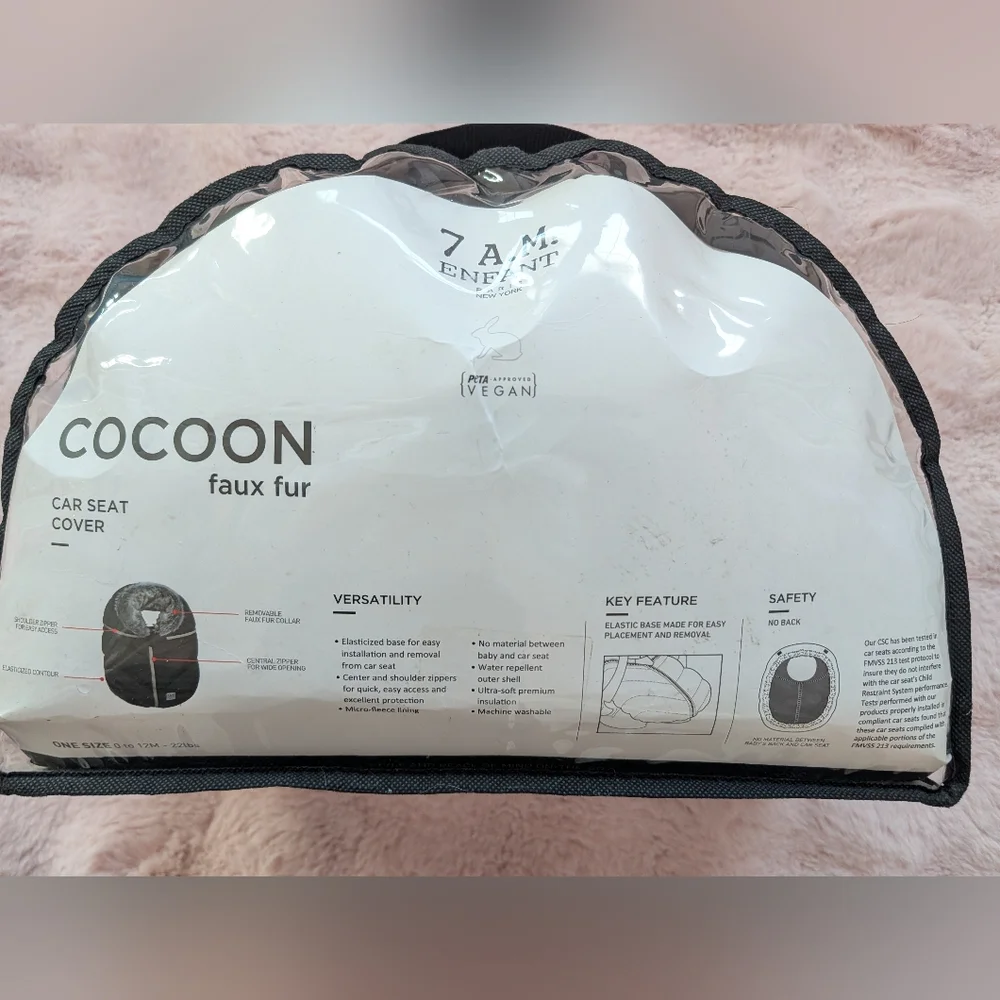 7 A.M. Enfant Cocoon Faux Fur Car Seat Cover